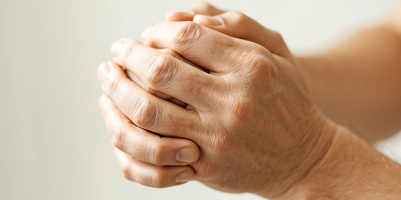 Préparation des mains pour le palming